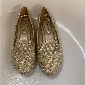 Gold glitter flats